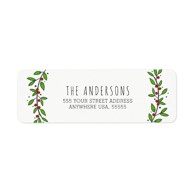 Simple Joy Wreath Modern Christmas Label (Front)