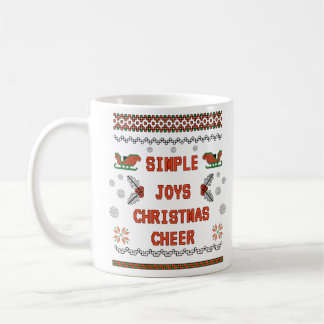 Simple Joys Christmas Cheer Pixel Art Design Coffee Mug