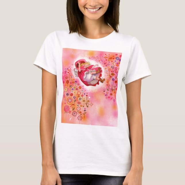 Simple Joys- Happy Flowers Afternoon little red T-Shirt (Front)
