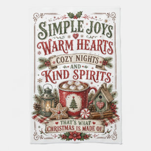 Simple Joys Warm Hearts Kitchen Towel