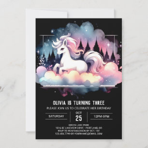 Simple Jungle Horse Birthday Invitation