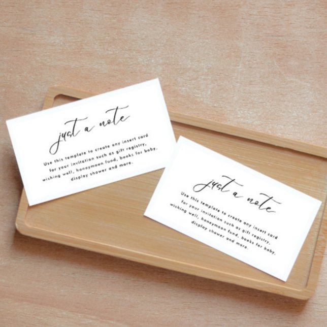Simple Just A Note Wedding Insert Card (Creator Uploaded)