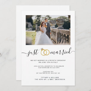 Simple Just Married announcement Couples photo