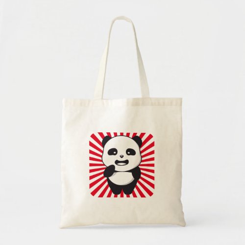 Simple kawaii panda tote bag