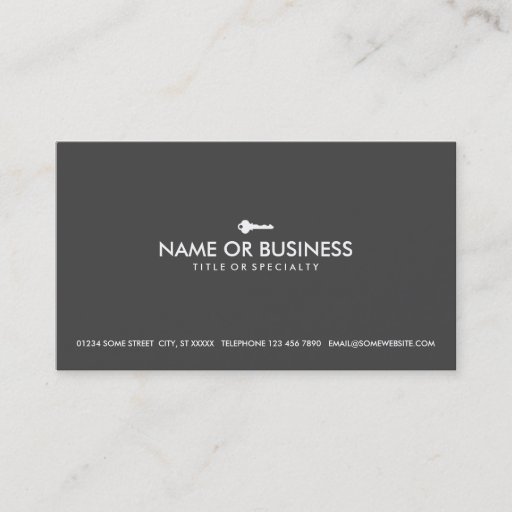 Customizable simple key business card templates