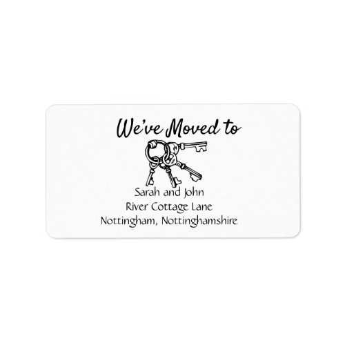 Simple Key Moving New Home Address Announcement Label