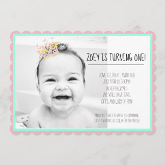 simple kids birthday invitation girl boy custom