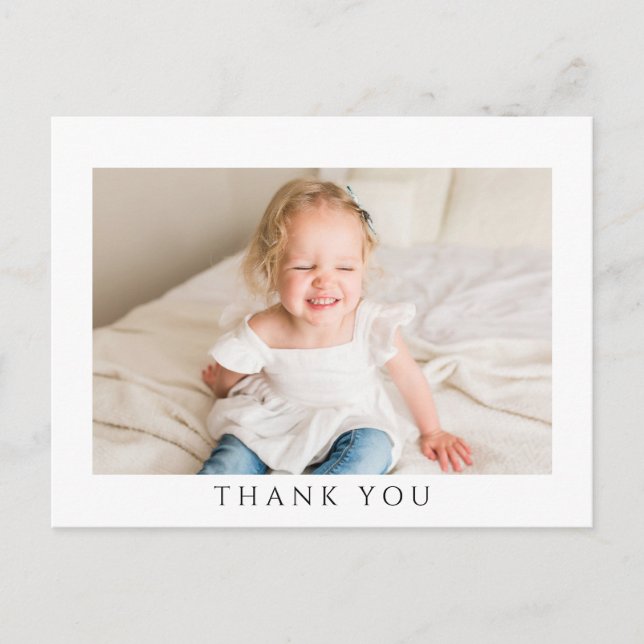 Simple Kids Birthday Thank You Post Card (Front)
