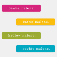 Simple Kids Bright Colorful Waterproof Name Labels