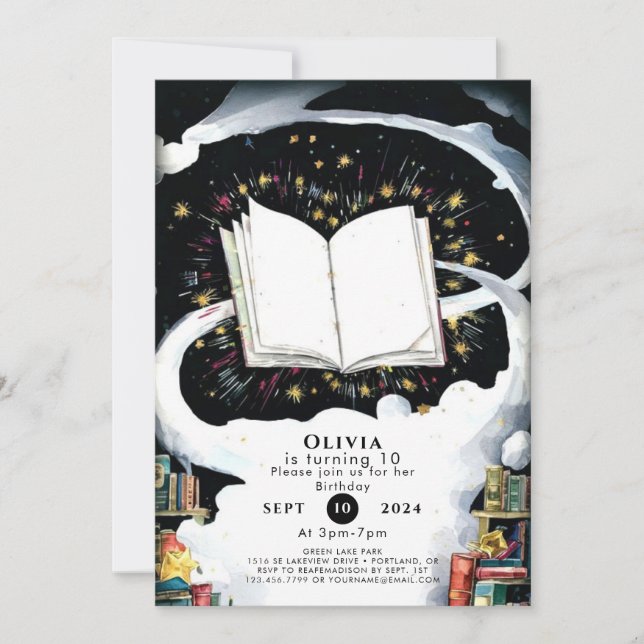 Simple Kids Fairytale Storybook Birthday Invitation (Front)