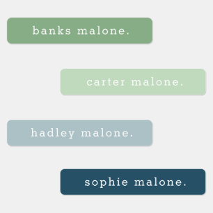Simple Kids Matcha Green Waterproof Name Labels