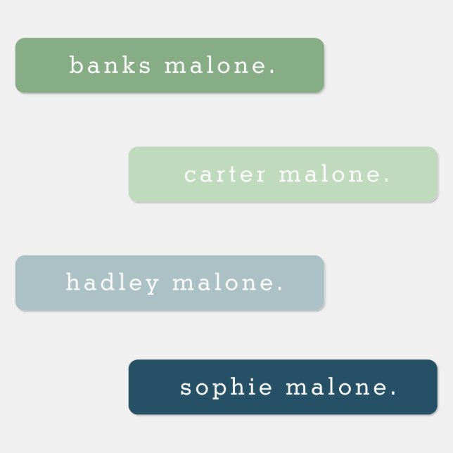 Simple Kids Matcha Green Waterproof Name Labels (Group)