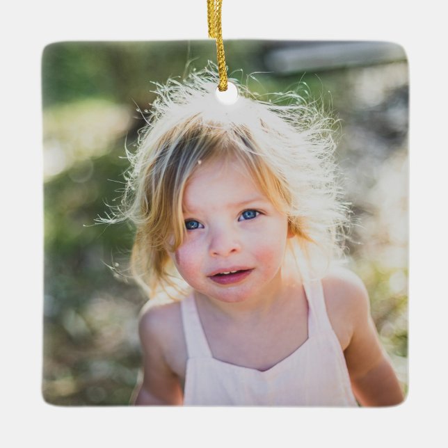 Simple Kids Photo Keepsake Ceramic Ornament (Creator Uploaded)