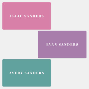 Simple Kids Rainbow Waterproof Name Labels