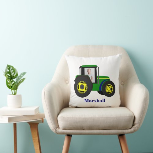 Simple KIds tractor photo  Throw Pillow