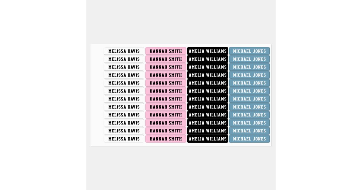 Simple Kids Waterproof Name Labels | Zazzle