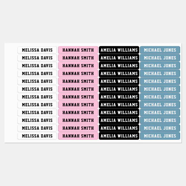 Simple Kids Waterproof Name Labels | Zazzle