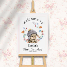 Simple Kids Woodland Birthday Party Welcome Poster