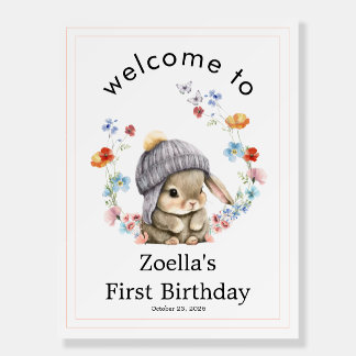 Simple Kids Woodland Birthday Party Welcome Poster