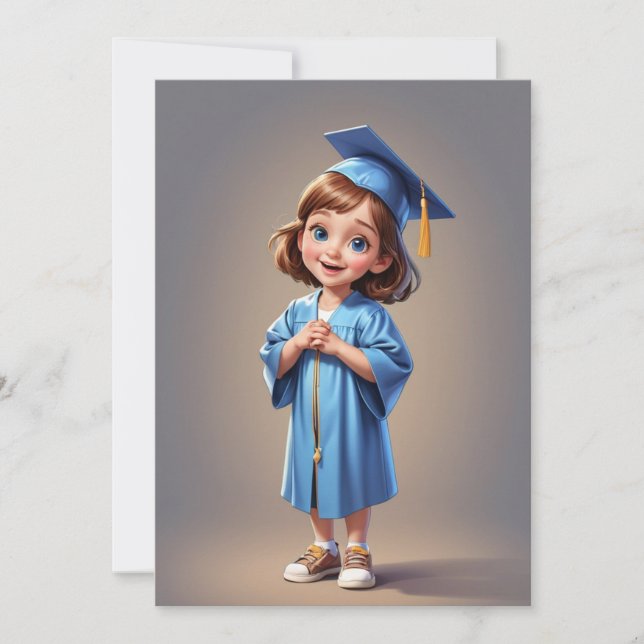 Simple kindergarten graduation invitation (Front)
