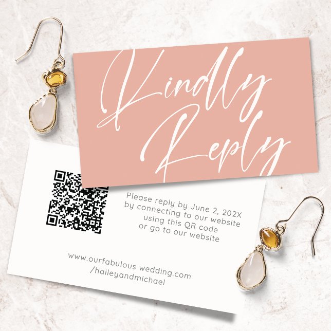 Simple Kindly Respond QR Code Enclosure  Card (Creator Uploaded)