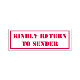 Simple "KINDLY RETURN TO SENDER" Rubber Stamp