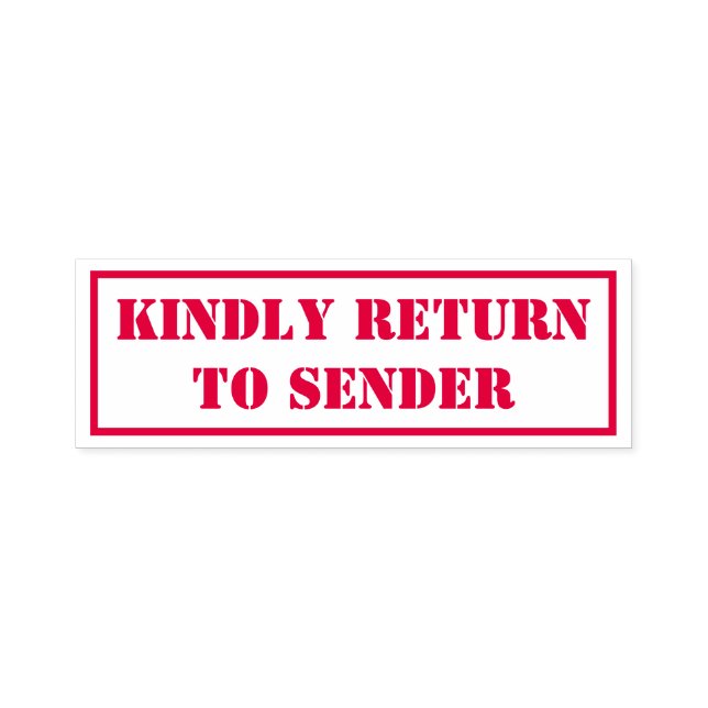 Simple "KINDLY RETURN TO SENDER" Rubber Stamp (Design)