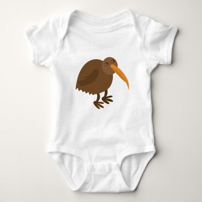 Simple KIWI Bird Baby Bodysuit (Front)