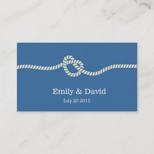 Simple Knot Navy Blue Wedding Website Insert Card Business Card Template