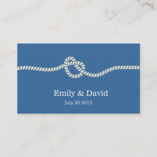 Customizable Simple Knot Navy Blue Wedding Website Insert Card Business Card Template