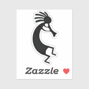 Simple Kokopelli drawing in black Sticker