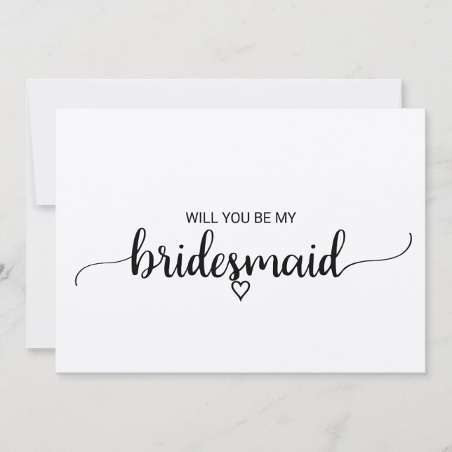 Simple Kraft Calligraphy Bridesmaid Invitation (Front)