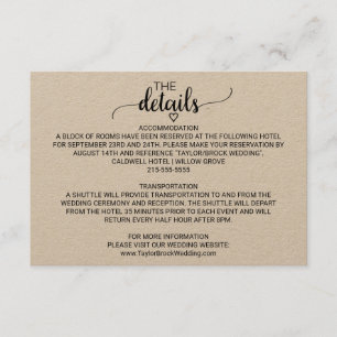 Simple Kraft Calligraphy Details Card