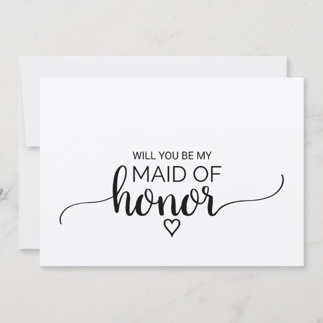 Simple Kraft Calligraphy Maid Of Honor Proposal Invitation (Front)