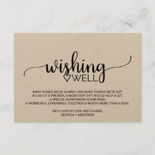 Simple Kraft Calligraphy Wedding Wishing Well Enclosure Card