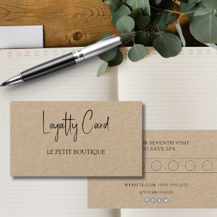 Simple Kraft Customer Loyalty Card