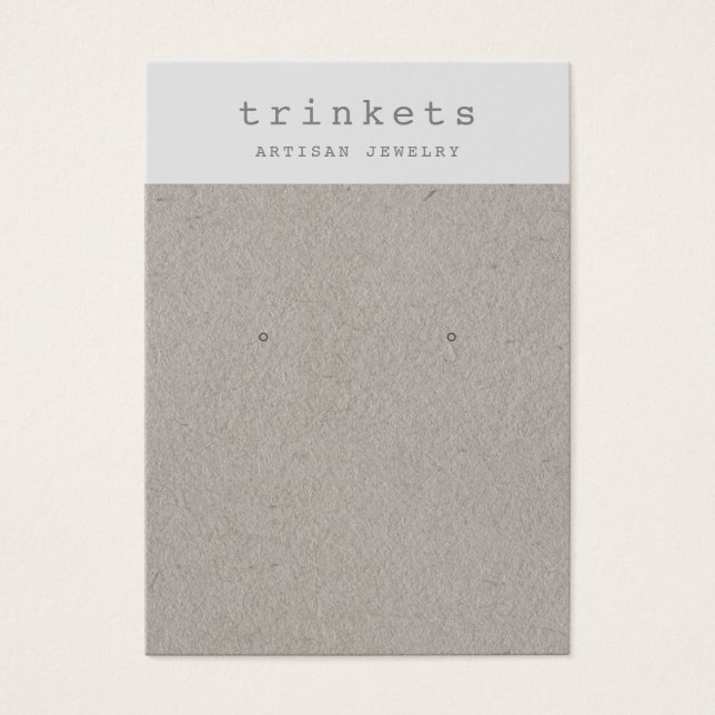 Simple Kraft Earring Jewelry Display Card (Front)