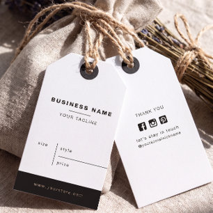 Simple Kraft Minimalistic Business Name Price Gift Tags