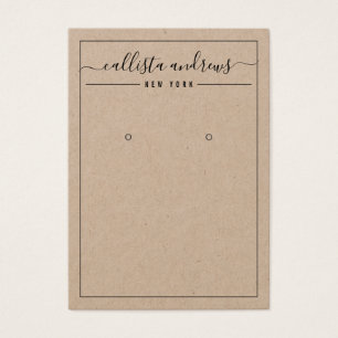 Simple Kraft Paper Cursive Earring Display Card