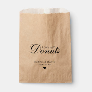 Simple Kraft Paper Love and Donuts Wedding Favor Bag