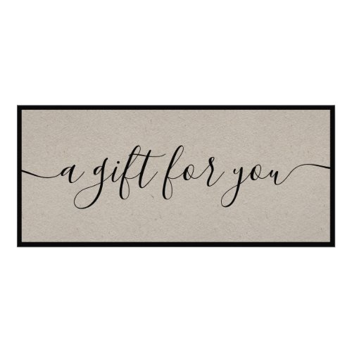 Simple Kraft Signature Script Gift Certificate