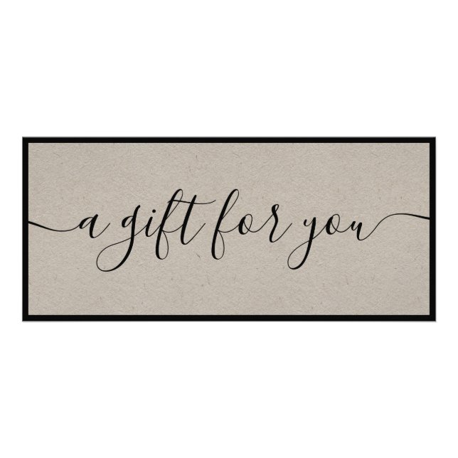 Simple Kraft Signature Script Gift Certificate (Front)
