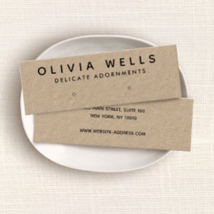 Simple Kraft Stud Earring Display Mini Business Card