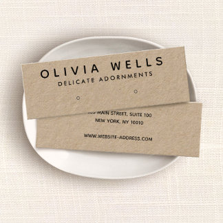 Simple Kraft Stud Earring Display Mini Business Card