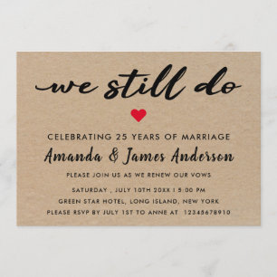 Simple Kraft Texture Vow Renewal Invitation