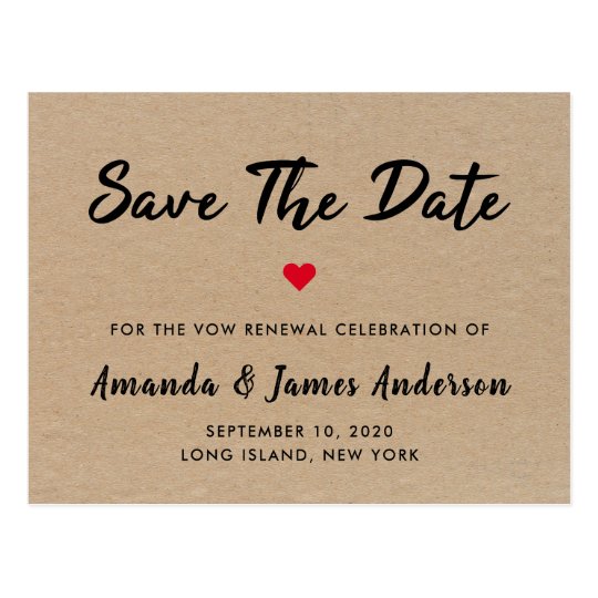 simple-kraft-vow-renewal-save-the-date-postcard-zazzle