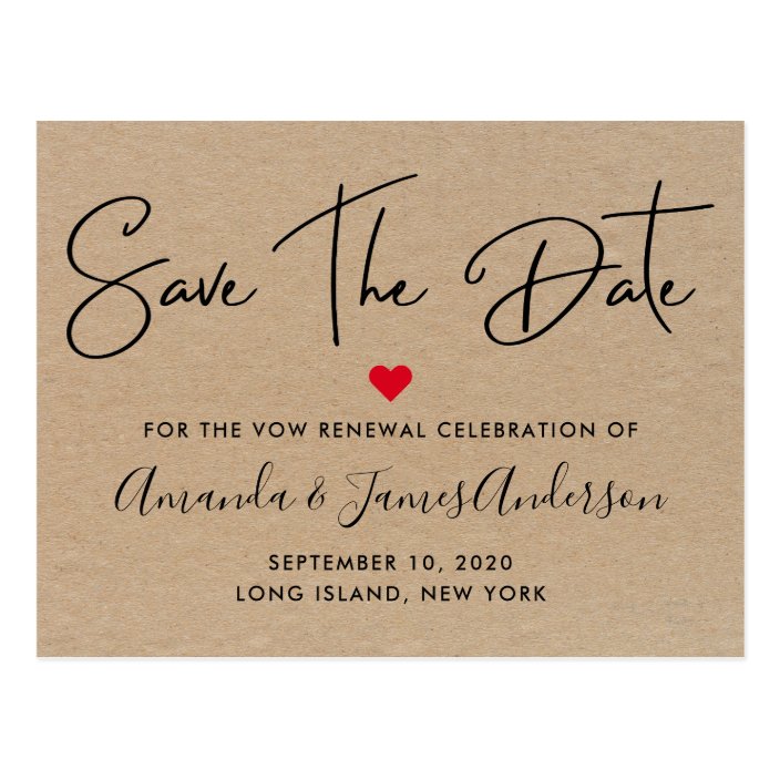 Vow Renewal Save The Date