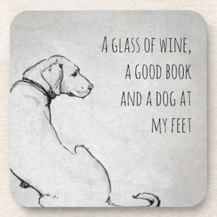Simple Labrador Dog Mom Quote Art Beverage Coaster
