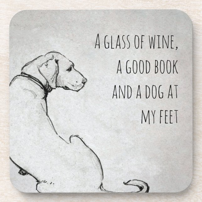 Simple Labrador Dog Mom Quote Art Beverage Coaster (Front)