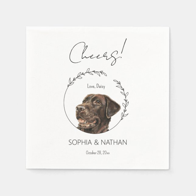 Simple Labrador Retriever Dog Wedding Cocktail  Napkins (Front)